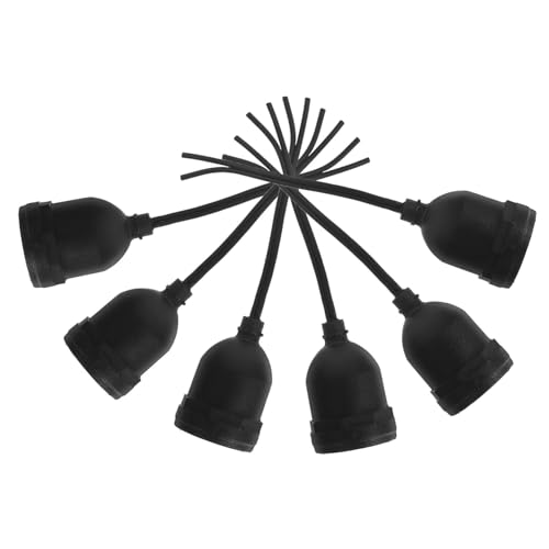 SHINEOFI 6 pièces Douille Lampe Étanche Noire Support Vintage à Vis pour Ampoules...