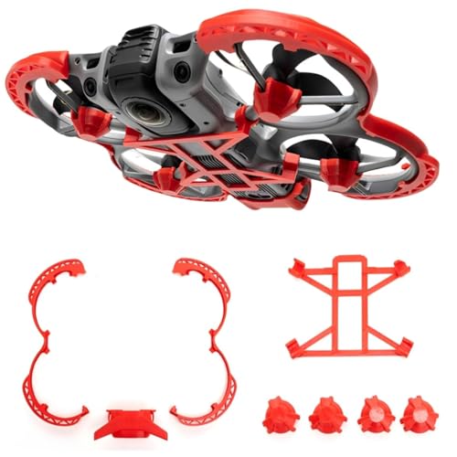 Zestaw ochraniaczy antykolizyjnych 4 w 1 do DJI Avata 360, osłona śmigła + osłona płetwy ogonowej + dolna rama zderzaka + podwozie do akcesoriów do dronów DJI Avata 360 (czerwony)