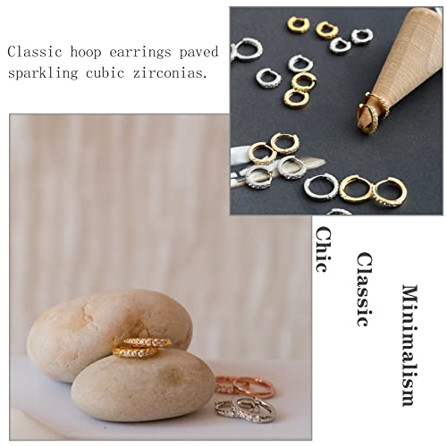 Senteria Small Huggie Hoop Earrings Set For Women S925 Silver 14K Gold Plated Small Gold Silver Hoop Earrings Set Tiny Cartilage Huggie Hoop Earrings Piercing Second Hole Earrings 6/8/10/12Mm #TOP4