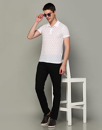 Image of INKKR Men's Printed Polo Neck Half Sleeve Multicolor T-Shirt