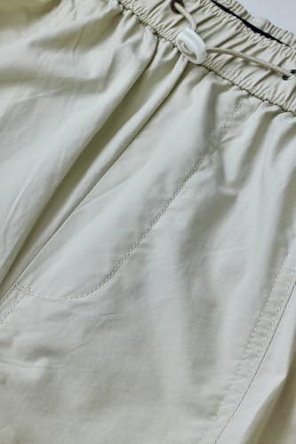 Image of SNITCH Men Cargo Pants | Loose Fit with Elastic Waistband & Drawstring | 100% Cotton Fabric with Utility Pockets | Streetwear Style for Casual Outings