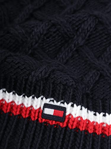 Tommy Hilfiger Women's Lattice Cable with Stripes Scarf, Desert Sky, One Size3