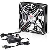 Wathai 140mm x 25mm Computer Fan with AC Plug 110V 120V 220V 240V Variable Speed Controller for DIY Biltong Box Reptile Aquarium Receiver DVR PlayStation Xbox Cabinet Ventilation Cooling