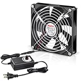 Wathai 140mm x 25mm Computer Fan with AC Plug 110V 120V 220V 240V Variable Speed Controller for DIY Biltong Box Reptile Aquarium Receiver DVR Playstation Xbox Cabinet Ventilation Cooling