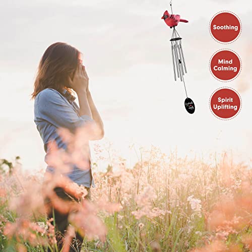Yountasy Cardinal Gifts, Cardinal Wind Chimes, Cardinal Memorial Gifts For Loss Of Loved One, Sympathy Gift Ideas For Bereavement, Condolence, Remembrance, Red Cardinal Figurine Decor, 26" Small Size #TOP7