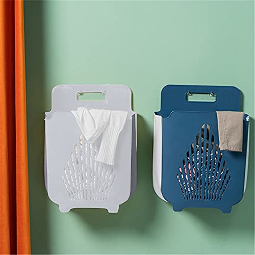 Wall Mounted Collapsible Laundry Basketwhite High Capacity Free Storage Bins With Handle Spac Saving Foldable Container/Organizer Household Punch Organizing Home, Clothes, Towels And Toy, Room #TOP3