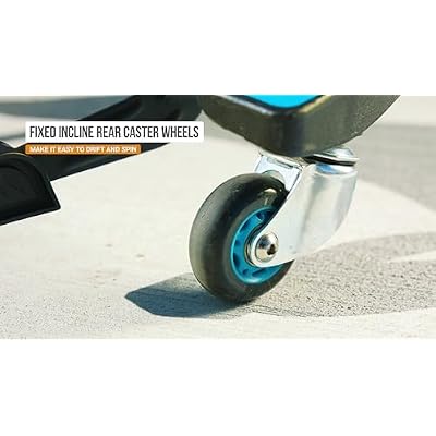 سكوتر Razor PowerWing Caster للأطفال من سن 6+ عامًا بعجلات مزدوجة مائلة للانجراف والدوران، للراكبين حتى وزن 143 رطلاً