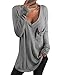 Produktbild kenoce Oversize Pullover Damen Vausschnitt Grau XXL
