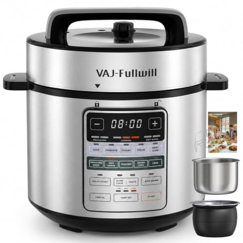 6Qt Electric Pressure Cooker,Dual Pots (Stainless/Non-Stick),...
