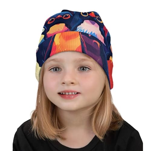 Kids Graphic Skull Winter Caps for Boys Fall Soft Lightweight Slouchy Cuffed Knit Hat Girls Cute Warm Beanie Hats4