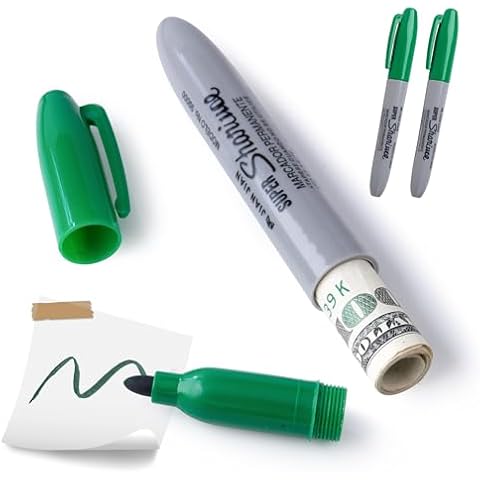 BARGIFTS Fake Pen Diversion Safe- Hidden Secret Compartment Safe, Realistic Marker Pen Hide Small Items Keep Your Valuables Secretly, Green-2Pcs Cover