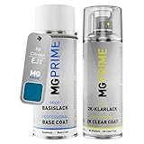 MG PRIME Peinture voiture kit bombe aérosol 2C aérosol pour Citroen EJY Cobalt Blue Metallic/Bleu Monte Carlos Metallic de couche de base vernis 2 composants