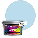 WALLCOVER Colors Peinture murale pour intérieur Bleu pastel 2,5 l - Bleu ciel mat - Peinture murale professionnelle - Qualité supérieure