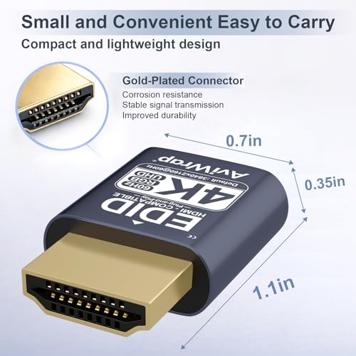 HDMI Dummy Plug, Emulator 4K Virtual Monitor Adaptador miniatura 5