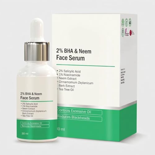 Dr Sheth Neem & BHA Spot Clarifying Serum For Clear, Spot-Free Skin With 2% Salicylic Acid, Niacinamide, Neem Oil | Spot Face Serum For All Skin Types | For Women & Men -30ml