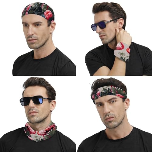 Neck Gaiter Face Mask Multifunctional Pink Peach Print Uv Mask Face Cover for Sun Protective4