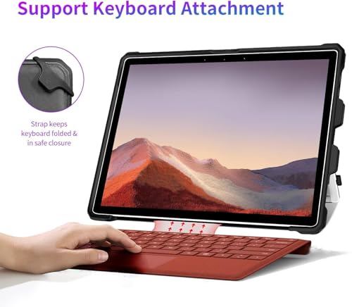 Coque Surface Pro 7+ robuste tout-en-un avec dragonne et support - 3