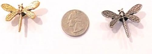 Miniatura 2 de Juego de 3 imanes de libélula con acabado plateado antiguo