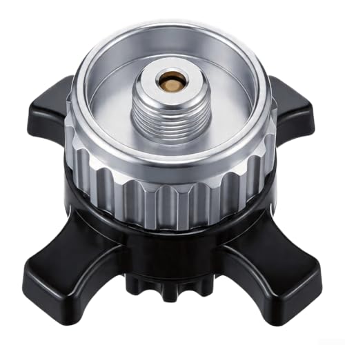 Gas Adapter Converts Campingaz EasyClic Canisters To EN417 Threaded Valves For Stable Flame And Quick Shutoff(Silver)