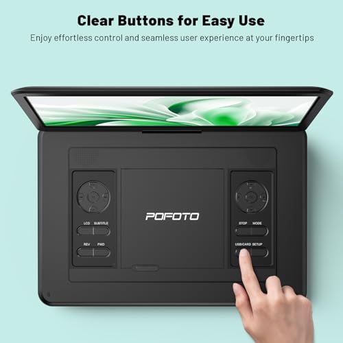 17.5" Portable DVD Player with 15.6" Large HD Swivel Screen, 6 Hours Battery, Region Free, Supports Multiple Disc Formats/SD Card/USB, Sync TV and Projector, with High Volume Speakers (Black) - Image 2