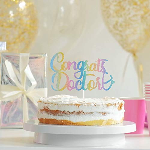 Colourful Glitter Congrats Doctor Cake Topper - Congrats Grad,Senior 2021 Cake Decor - Rn Bsn Grad, Medical Graduation Party Decorations #TOP3