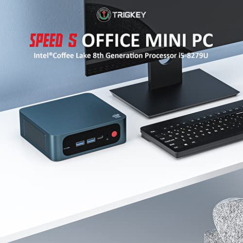Trigkey Desktop Pc Intel 8279U(Up To 4.0 Ghz) 8G Ddr4 500G Ssd Speed S Low Power Light Office Mini Pc W10 Pro, Support W11 Desktop, Wifi 5, Bt4.0, 4K Dual Output For Business Computer #TOP1