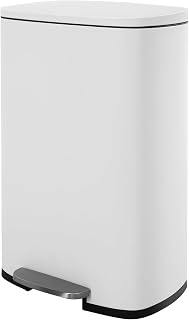 PayLessHere 13 Gallon(50L) Trash Can, Fingerprint Proof Stainless Steel Kitchen Garbage Can with Removable Inner Bucket and Hinged Lids, Pedal Rubbish Bin for Home Office Garbage Can