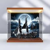 Acrylic Display Case for Lego 10365 Pirates of The Carib*Bean: Black Pearl Dustproof Clear Acrylic Storage Box (Model Not Included) (Tricolor lightbox A)