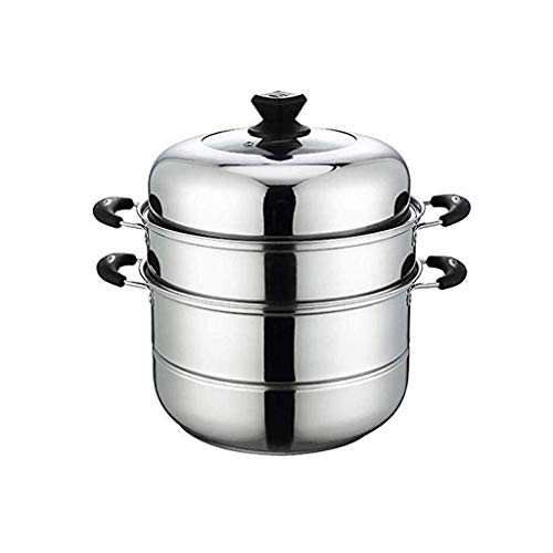 Cuiseur vapeur inox durable 28 cm à fond multicouche et poignée anti-chaleur