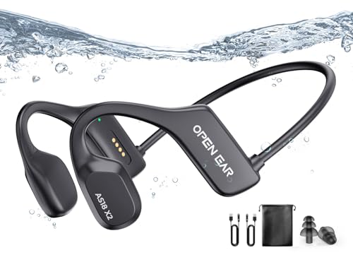 Bone Conduction Headphones, IP68 Professional Waterproof Headphones Swimming Built-in MP3 16G Player, Bluetooth 5.3 Headphones, Comfort&Lightweight Open Ear Headphones for Workout, Running,Cycling
