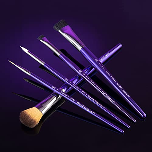Royal & Langnickel Moderna, 5Pc Scruffy & Mop Variety Brush Set For All Painting Mediums, Includes - Scruffy, Mop, Scrubber & Round Brushes Purple #TOP3