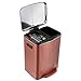 happimess HPM1005D Marco Rectangular 10.5-Gallon Double Bucket Trash Can with Soft-Close Lid, Modern, Minimalistic, Fingerprint Proof for Home, Kitchen, Laundry Room, Office, Rose Gold