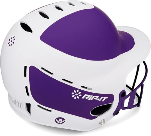 RIP-IT | Vision Pro Softball Batting Helmet with Face Mask | Matte | Two-Tone Purple S/M | Lightweight Women’s Sport Equipment by RIP-IT - Image 5