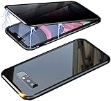 Compatible Galaxy Note 8 Case, with Built-in Screen Protector Magnetic Clear Double-Sided Tempered Glass Anti-Spy Anti-Peeping Privacy Cover (Black)