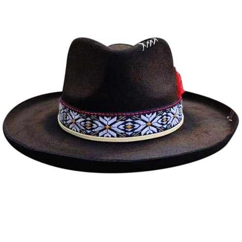Chapeau haut-de-forme fedoras en laine vintage pour homme et femme