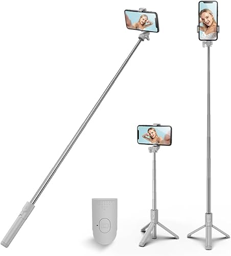 Trípode para selfie, 3 en 1, extensible y portátil, para iPhone, con control remoto inalámbrico, compatible con iPhone 16, 15, 14, 13, 12, 11 Pro,