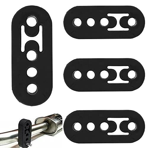2 Supports D'Échappement Universels 4 Trou - Caoutchouc Haute Densité - Réduction Vibrations Voiture