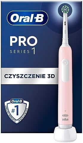 Oral-B Pro Seria 1 Szczoteczka Elektryczna, Prezent Walentynkowy, 3 Tryby, 1 Końcówka do Szczoteczki, Stworzona w Technologii Braun, Różowa