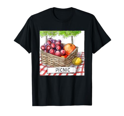 Cesta de picnic con frutas para días de picnic divertidos Camiseta