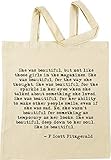fitzcarraldo imdb Gedruckt in der EU Vendax She was Beautiful - Fitzgerald Quote - F Scott Fitzgerald Beige Einkaufstasche