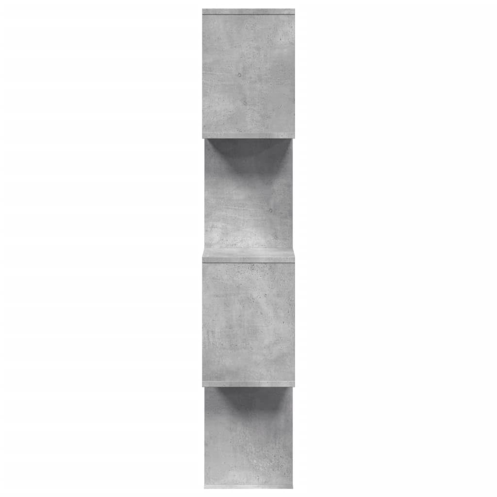 Regał na książki, 4 półki, szary beton, 70 x 24 x 129 cm, z wytrzymałego materiału drewnopochodnego, wszechstronne zastosowanie jako ścianka działowa, organizer, regał na akta, regał stojący