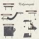 HEVOL Kletterwand Katzen, Katzen Kletterwand Set, Katze Wandelemente, 10-Teiliges Stabiler Katzenmöbel mit Hängebrücke, Katzenhängematte, Kratzsäulen und katzenhöhle für Schlafen Spielen Lounging