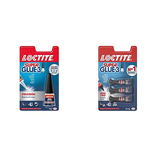 Loctite Super Glue-3 Precisión, pegamento transparente de máxima precisión, pegamento instantáneo triple resistente +...