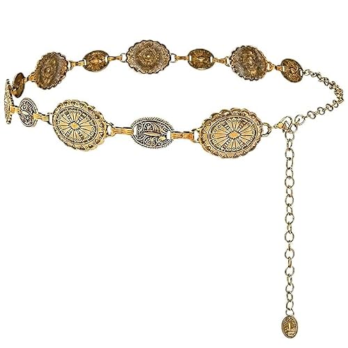 PALAY® Woman Gold Waist Chain for Jeans Anti Tarnish Adjustable Belt