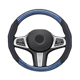 「ティエスオ」 ヴォクシー 80系 ヴォクシー90系 ハンドルカバー 軽自動車 ステアリングカバー O型 Sサイズ PUレザー 潤い手触り 握りやすい 3Dグリップ 滑り止め 耐久性高い 軽自動車 アクセサリー ブラック＆ブルー JT-OS