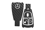 Carbon Key für Mercedes Benz W202 W203 W208 W210 W211 W220 W209 W215 - Carbon Schlüsselaufkleber