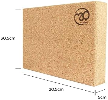 Yoga-Mad Cork Yoga Block | 30.5cm x 20.5cm x 5cm | Eco Friendly Yoga Block | Non Slip Cork Brick for Yoga, Pilates, Training and Home Workouts | Provides Support for Various Yoga Poses