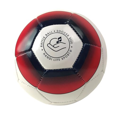 Handi Life Sport | Rattle Ball, Size 4 | Strong Quality Audible Ball with 3 Large Sound Devices | Medino Soccer Size 4 | Therapy & Recreation | Adaptive Sports