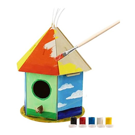 Robotime 3D Hölzernes Puzzle - Vogelhaus Mit Malerei Werkzeuge Kind Pädagogisches Woodcraft Puzzlespiel-Spielzeug DIY Installationssatz (Bird House 2)