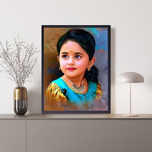 Image of Jadoun Customised and Personalised Oil Painting Frames for Wall Display Frame MDF Good Look Well Home Decor|Festival Birthday Gift|Anniversary Gift|Wall Decor| Gift For Someone (Black 6x8)